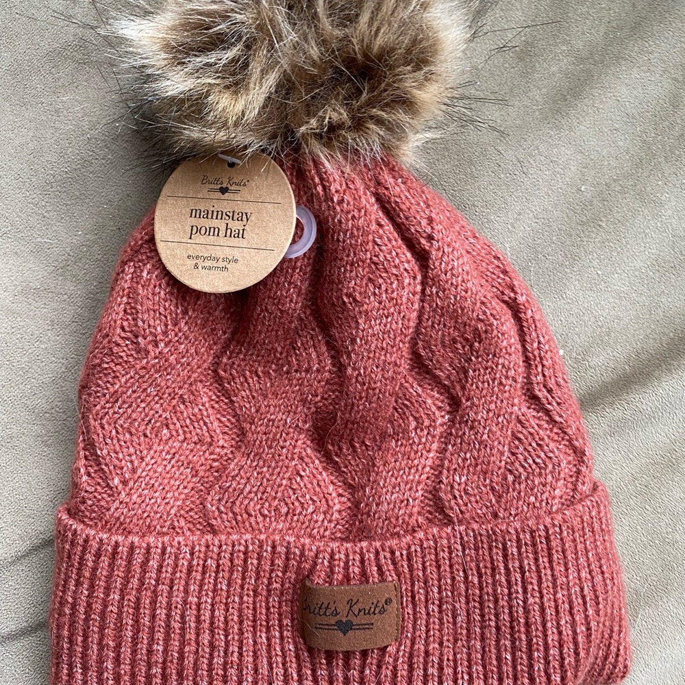 Britts knits fur lined beanie NWT